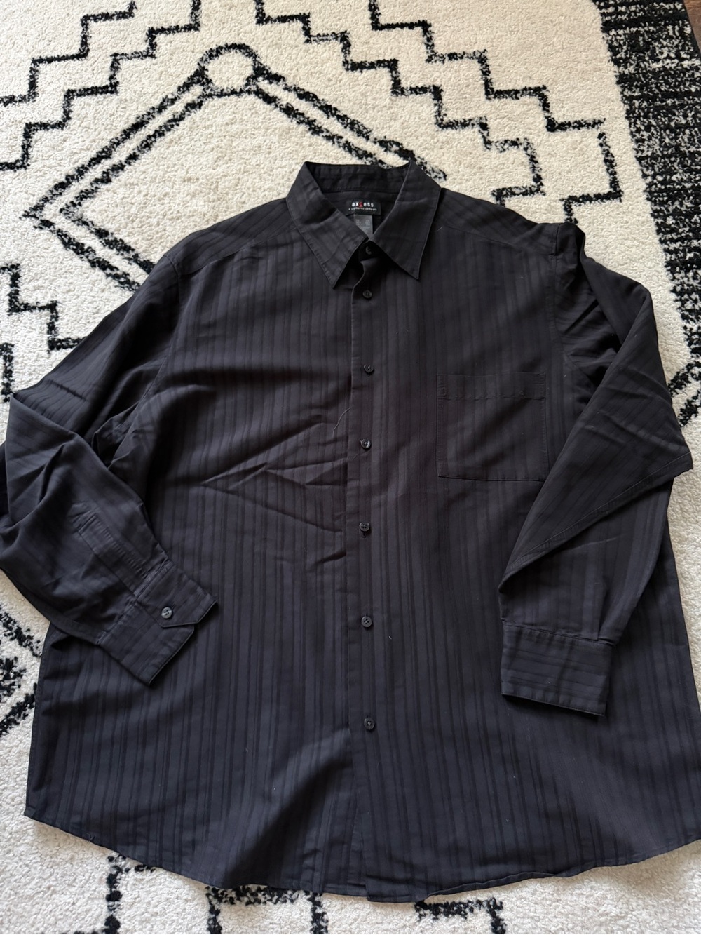 Men’s Axcess Black Dress Shirt Size XXL